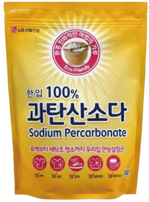 한입100프로 LG생활건강 과탄산소다 세탁청소 1KG 세탁조 표백, 1개