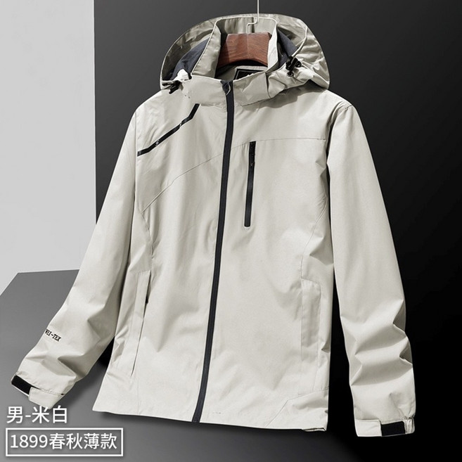 WEI-TEX 男款可拆帽防風防潑水衝鋒衣 戶外登山夾克