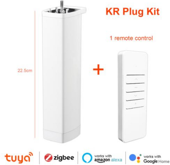 스마트 커텐 블라인드 쉐이드 Tuya Life 전동 커튼 모터 와이파이 지그비 3 세대 지능형 지지대 음성 제어 알렉사 구글 어시스턴트, 8) KR Plug Tuya Zigbee, 1개