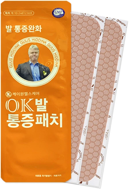 히딩크 OK 오케이 발 통증패치 (남여 공용/Free Size), 2매, 1개 - 쿠팡