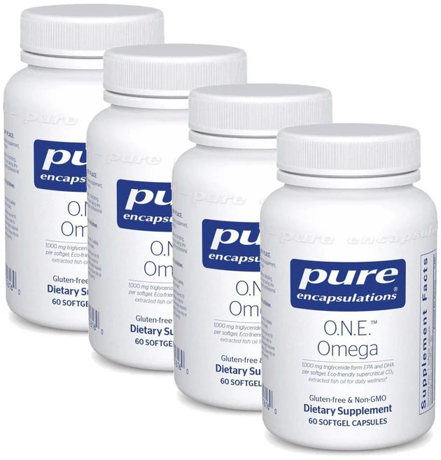 퓨어인캡슐레이션 피쉬오일 오메가 1000mg 소프트젤 Pure Encapsulations O.N.E. Omega, 4개, 60정 - 쿠팡