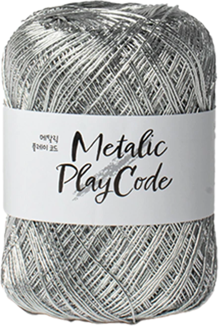 yarna 메탈릭 플레이 코드 뜨개실 70g, 101실버, 1개 - 쿠팡