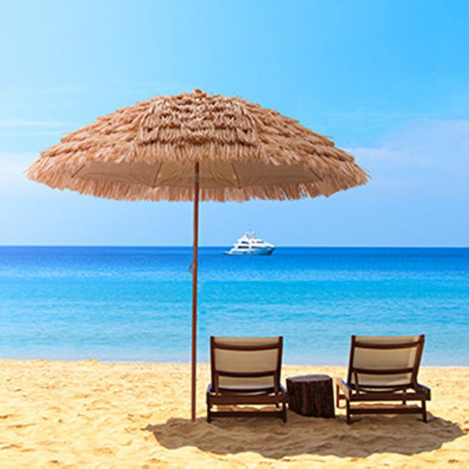 마루앤홈 야외 그늘막 대형 비치 야자수 밀짚 파라솔