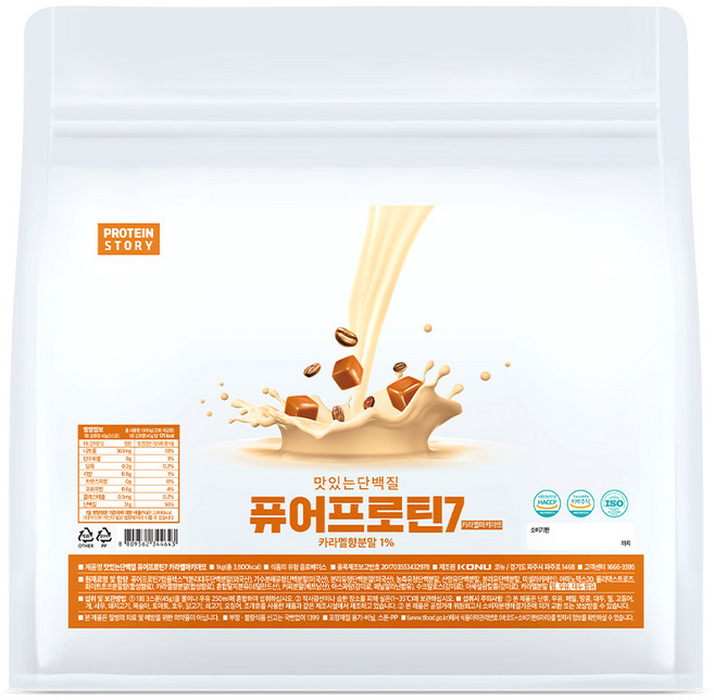 프로틴스토리 맛있는 단백질 퓨어프로틴 카라멜마끼아또, 1kg, 1개