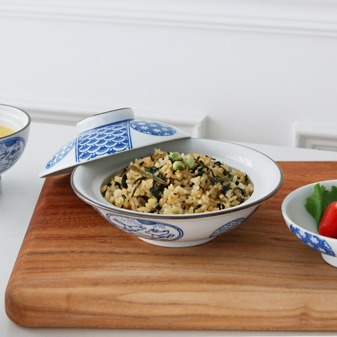 호시쿠즈 뚜껑있는 일본 돈부리 텐동 규동 덮밥 그릇 면기 2size, 1세트, 혼합색상_돈부리 (소)