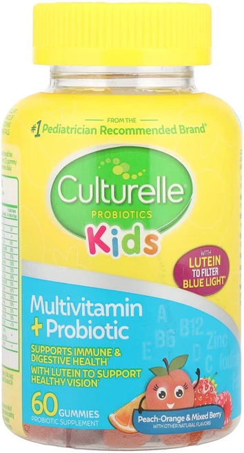 컬처렐 어린이용 프로바이오틱+종합비타민 구미젤리 피치 오렌지+베리 60개, CTL40148, 1개, 60정 - 쿠팡
