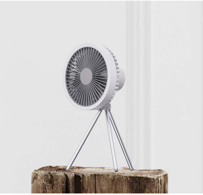 레저웨이 무선 LED 조명 분리형 삼각대 캠핑용 선풍기 10000mAh, 화이트