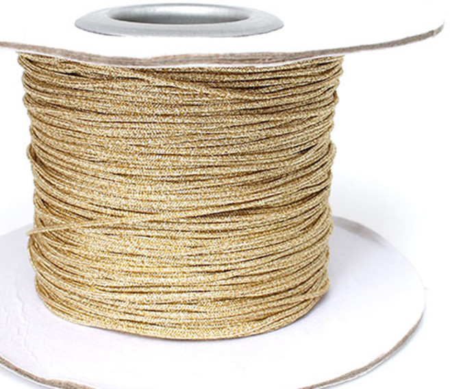 비즈아이 [Y-20-49]폴리매듭실 1mm 금사 5yd(450cm)