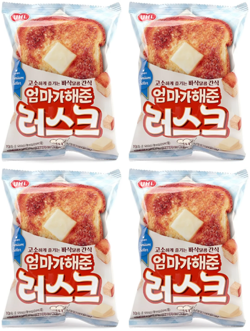 엄마가 해준 러스크 버터맛 달콤한 한입 식빵 간식, 4개, 50g