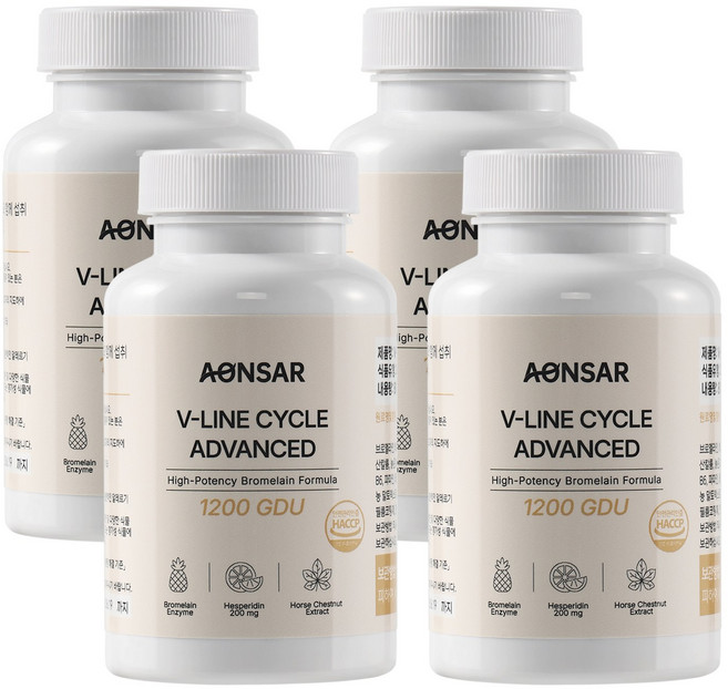 프리미엄 고함량 브로멜라인 1200GDU 파파인 파인애플, 4개, 90정