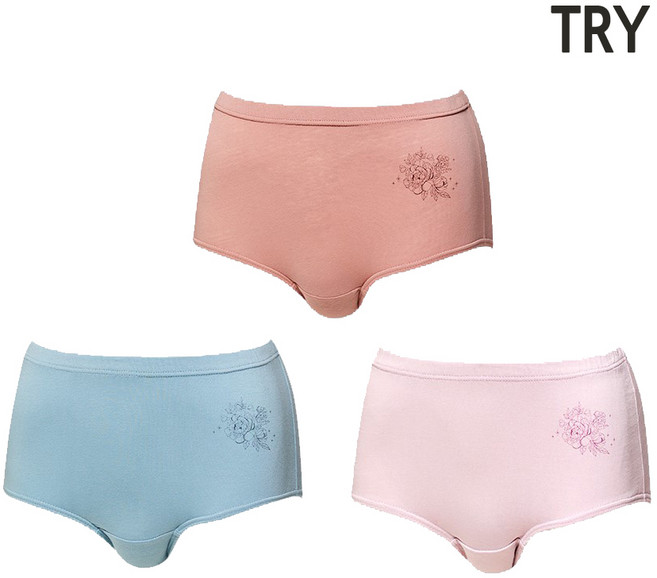 트라이 여성용 순면 빅사이즈 퀸스삼각 3종세트 할머니 엄마 선물용