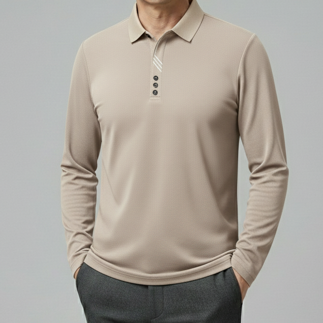 중년 남성 봄가을 폴로넥 티셔츠 캐주얼 긴팔티