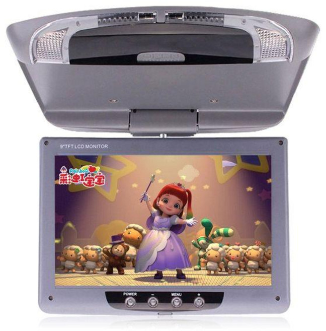 자동차 천장 모니터 스크린 티비 디스플레이 뒷좌석 거치대 천장모니터 접이식 전용 비디오, 11인치 그레이(12V/24V 중 선택)