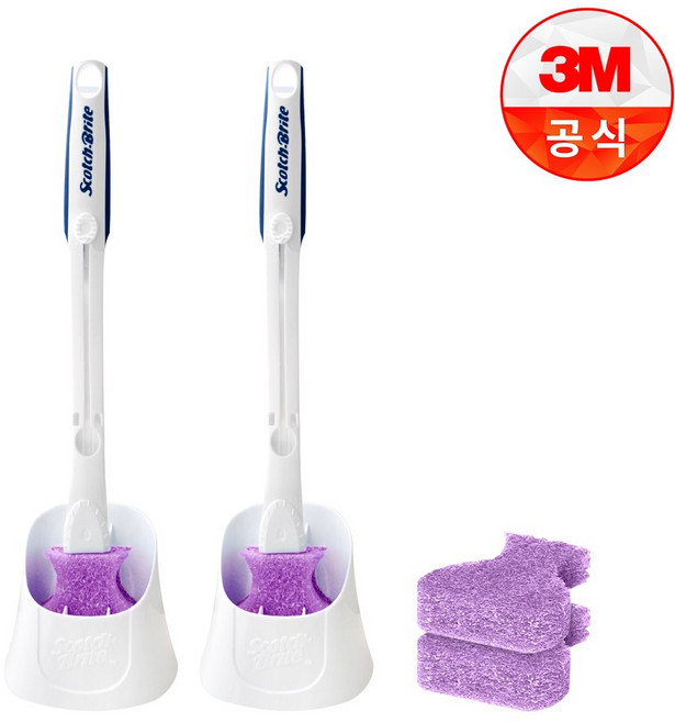 스카치브라이트 베이킹소다 톡톡 크린스틱 청소핸들 1p + 캐디 1p + 리필 4p 세트, 멀티컬러, 2세트