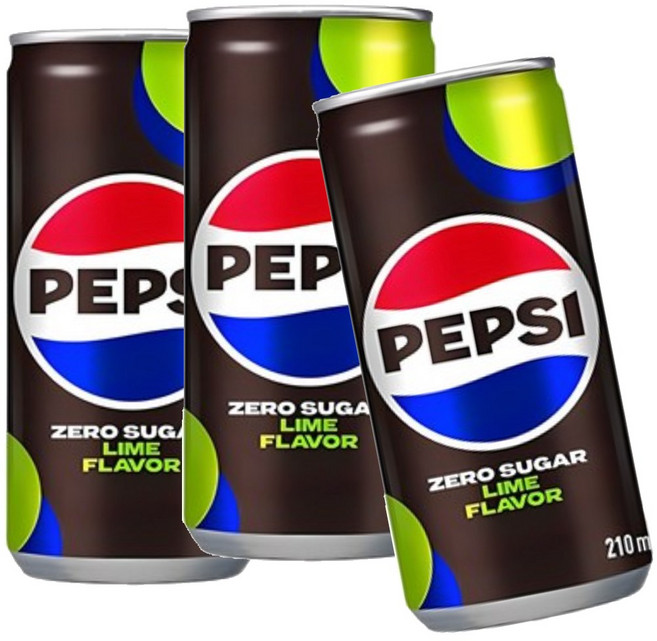 펩시 콜라 제로슈가 라임향 슬릭캔, 300개, 210ml