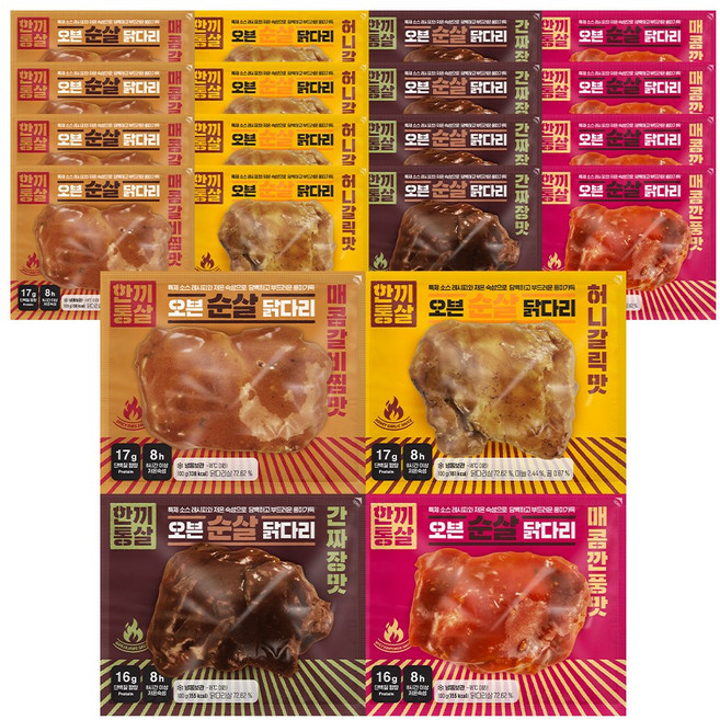 한끼통살 오븐 순살 닭다리 혼합 24개입, 100g, 24개