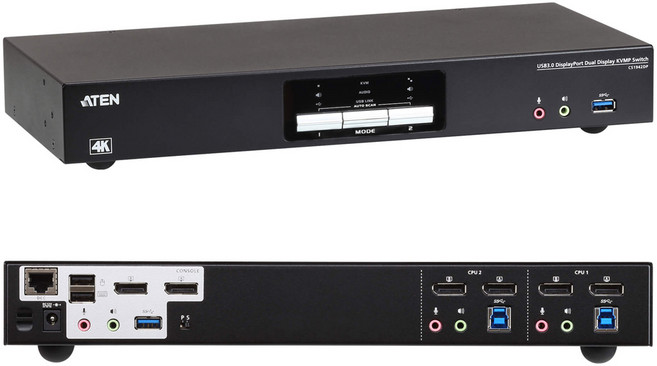ATEN CS1942DP USB3.0 4K DISPLAYPORT 듀얼 디스플레이 KVMP 스위치, 1개