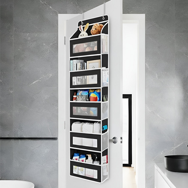 필인어스 문뒤 틈새 문걸이 수납함, 1개, 블랙