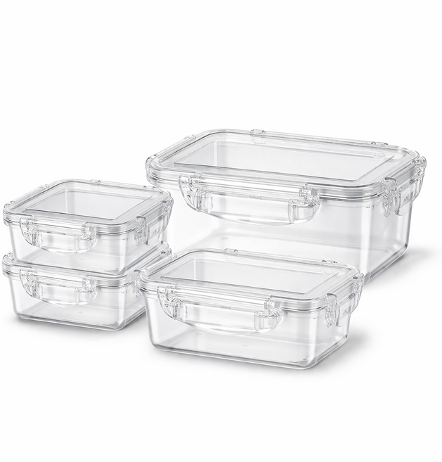 NF LOCK 엔에프락 밀폐용기 트라이탄 데일리세트 (직사각(칸막이) 635ml + 직사각 1200ml + 정사각(칸막이) 780ml*2개), 1개