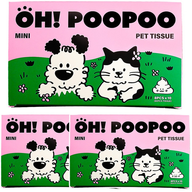 몽셰펫 강아지 고양이 항균 물티슈 손발 엉덩이 휴대용 펫티슈, 30개, 8개입