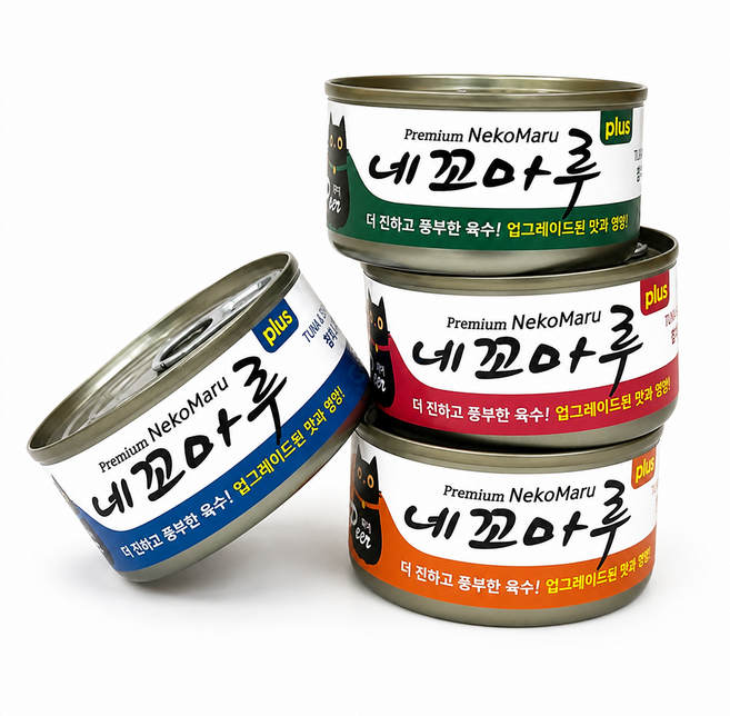 뉴 네꼬마루 플러스 고양이 냥이 캔간식, 85g, 24개, 4가지맛 6개씩 콤보
