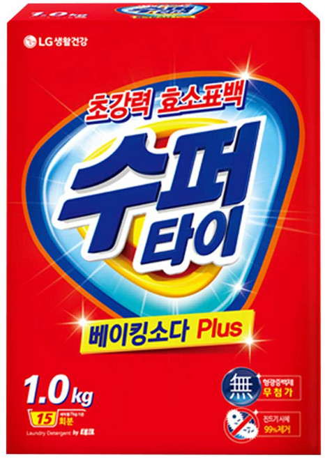 수퍼타이 카톤 1KG 베이킹소다 PLUS 초강력 효소표백 세탁세제 가루세제, 1개