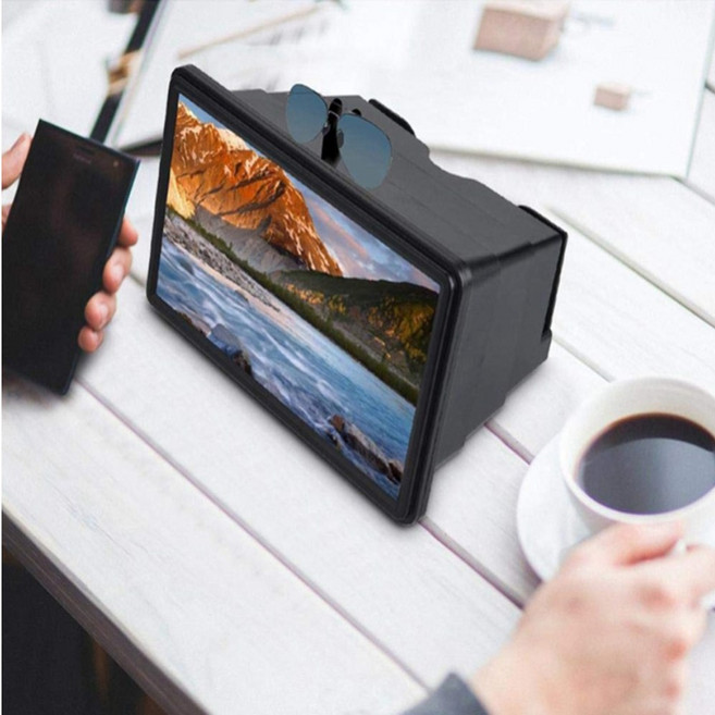 자체 폰확대기 휴대용 스크린 스마트폰 화면 돋보기 증폭기, 1개, 화이트 BL10670