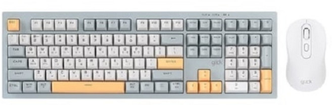 지클릭커 오피스프로 WMK90 사일런스 M 무소음 무선 블루투스 키보드 마우스 세트 108, 일반형, Navy blue