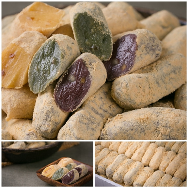 못난이떡 쑥 흑미 호박 인절미 찹쌀떡 3.78kg 아침대용떡 영양찰떡, 30g, 126개