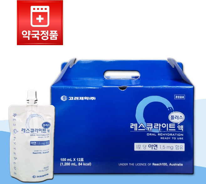 고려제약 레스큐라이트 플러스액 마시는 포도당 비타민 혼합음료 어린이, 1박스, 100ml