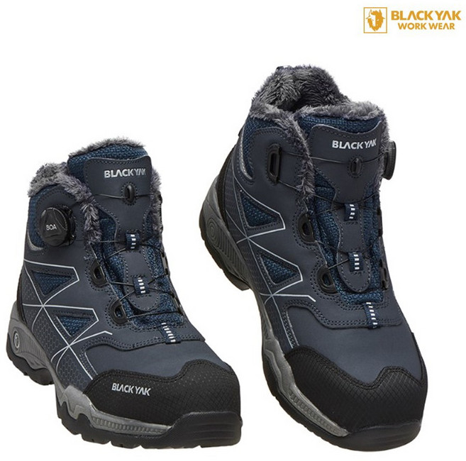 블랙야크 YAK-72 다이얼 방한 안전화 겨울 보온 털 방한화 6인치