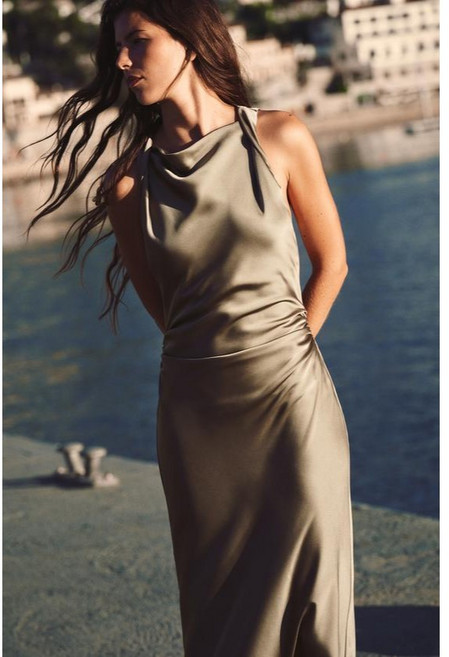 ZARA 자라 새틴 미디 원피스 2124305