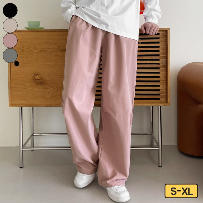 가비진 남성용 투웨이 일자/조거 아노락 바스락 무릎 핀턱 와이드팬츠 긴바지 빅사이즈까지