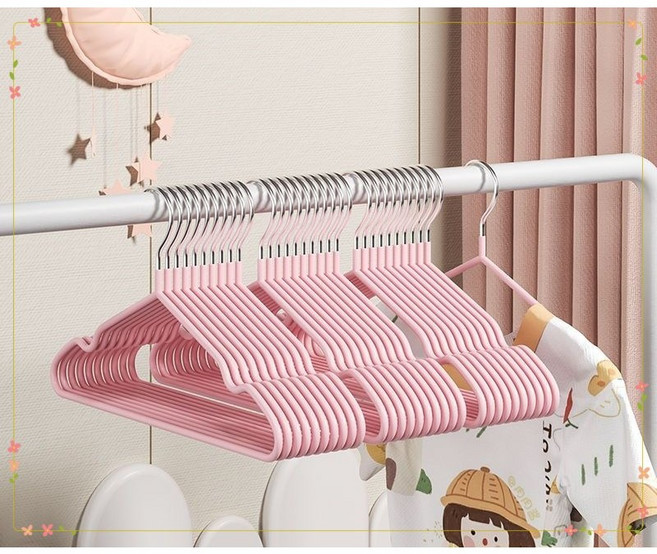 미끄럼방지 티셔츠 니트 논슬립옷걸이 중형 35cm 초등 ~ 중학교, 20개, 팽크