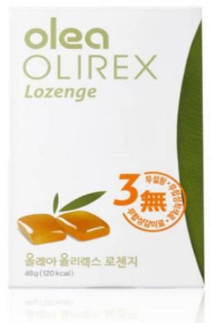 올레아 올리렉스 로젠지 48g/올리브잎 추출액/무설탕/목/허브/캔디/사탕, 48g, 8개