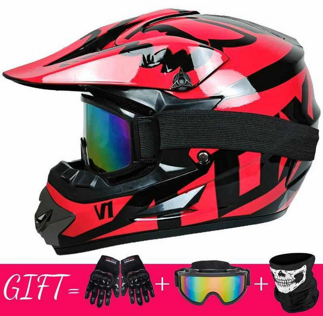 오프로드 바이크 헬멧 전문가용 풀페이스 경량 하이바 내구성, 1개, 168 브라이트블랙 레드 폭스