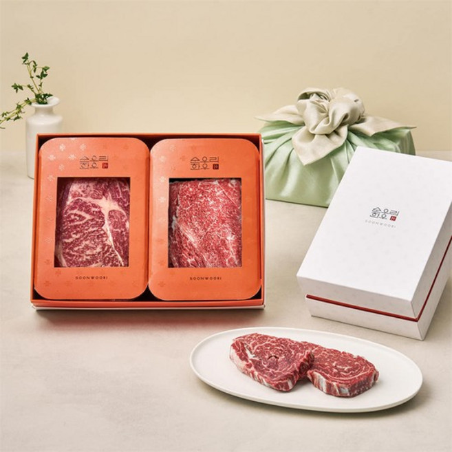 순우리한우 1++등급 무항생제 실속선물세트, 실속선물세트3호, 업진200gx2+치마200gx2