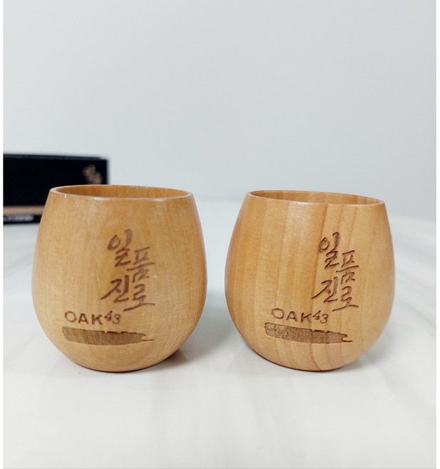 2p세트 일품진로 오크43 우드잔 소주잔 30ml, 1세트, 우드