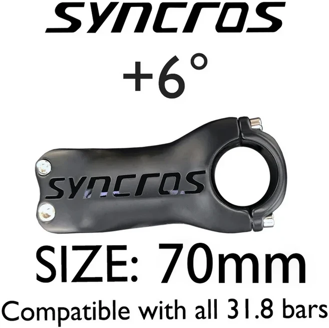 Syncros 초경량 탄소 MTB 줄기 각도-6/-17도 60/70/80/90/110/110/120mm 도로 자전거 액세서리, 02 stem 6D 70mm, 1개