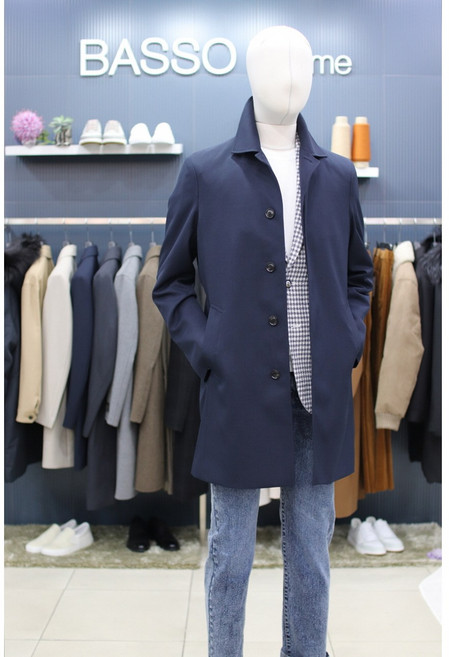 바쏘옴므 트랜치코트 WZ5CC10ANY 네이비 기능성 원단 봄가을 맥코트