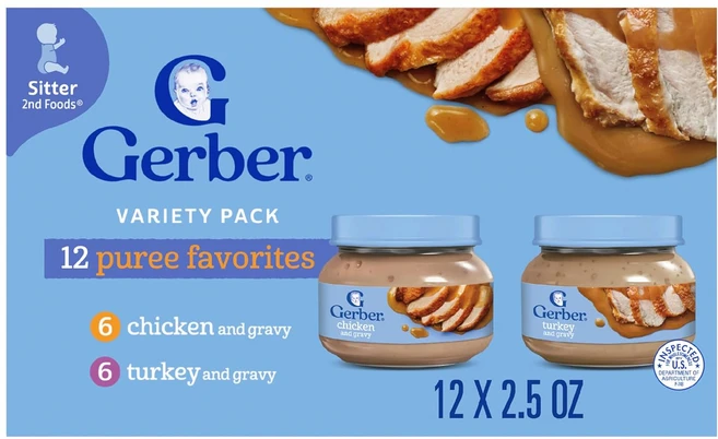 거버 스테이지 2 베이비푸드 치킨 앤 터키 버라이어티팩 밀타임, 71g, 12개 - 쿠팡