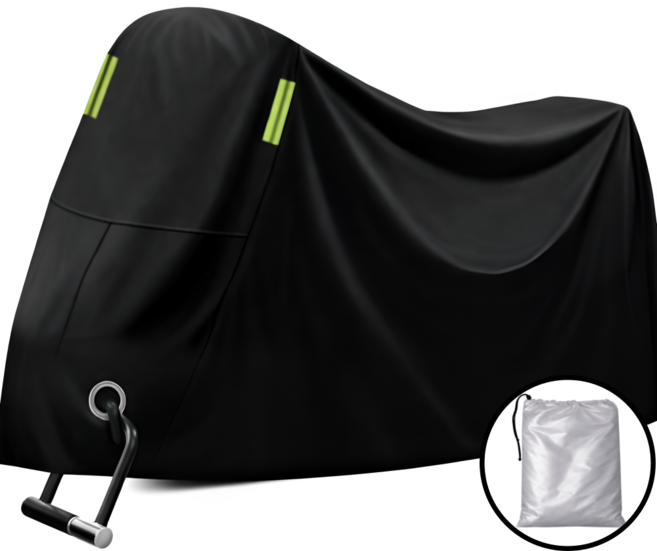 노재 전차종 도난방지 방수 사계절 오토바이 커버, 올블랙