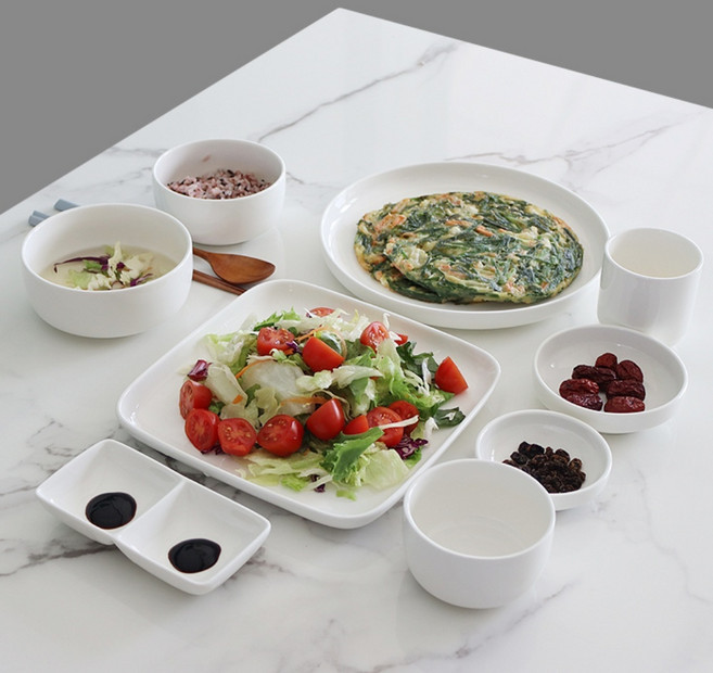 [에타홈] 로얄애덜리 화이트 그릇 10type, 4.원형접시9.5인치1p, 1개