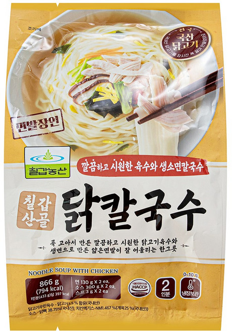 칠갑농산 산골 닭칼국수, 1개, 866g