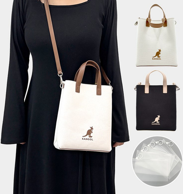 [백화점]캉골 가방 쇼퍼백 듀오 캔버스 크로스백 숄더백 + 파우치