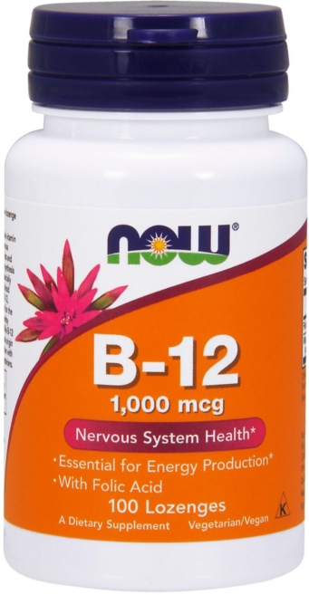 NOW Foods 維他命B-12補充錠 1000mcg, 100顆, 1罐