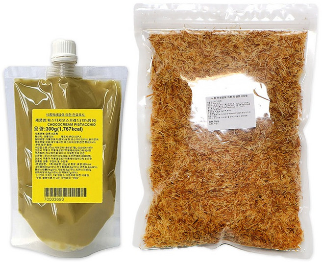 볶은 카다이프면 + 피스타치오 스프레드 세트 / 편한 세트 구성 / 두바이초콜릿 두바이쫀득쿠키 두쫀쿠 만들기, 1개, 800g