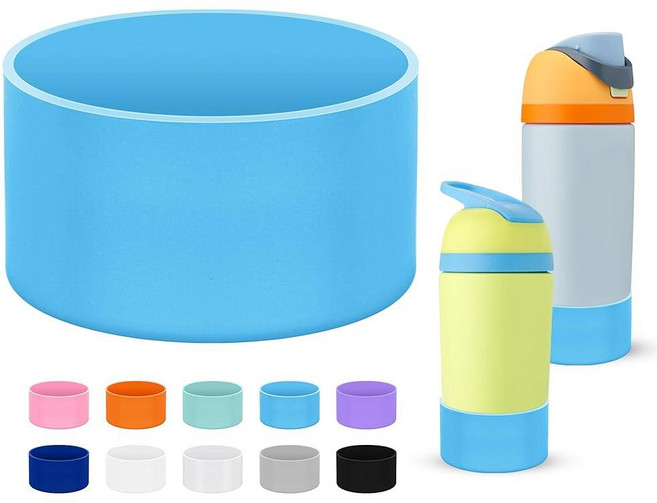 Mokoart Silicone Boot Compatible with Owala Kids Water Bottle 16/14 oz Anti-Slip Rubber Bottom Pr, 라이트 블루
