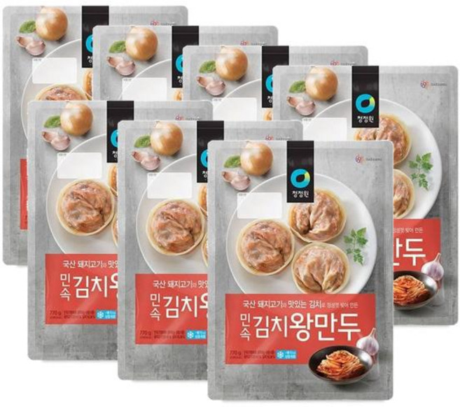 청정원 민속 김치왕만두, 7개, 770g
