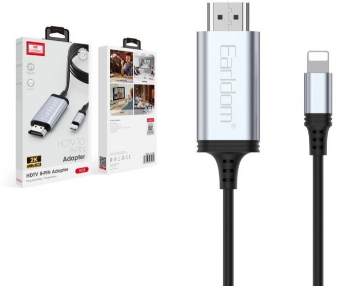 아이폰 to HDMI 라이트닝 8핀 미러링 케이블 B타입 컨버터 핸드폰미러링, 1개, 혼합색상